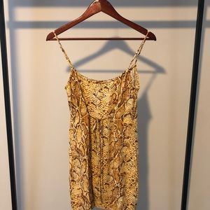 Reformation Yellow Snake Skin Mini Dress